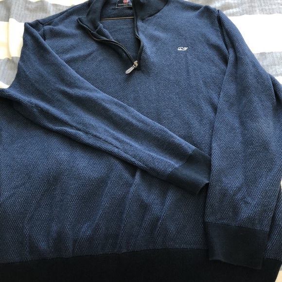 Vineyard Vines navy blue pullover half-zip sweater size XL - Picture 6 of 11